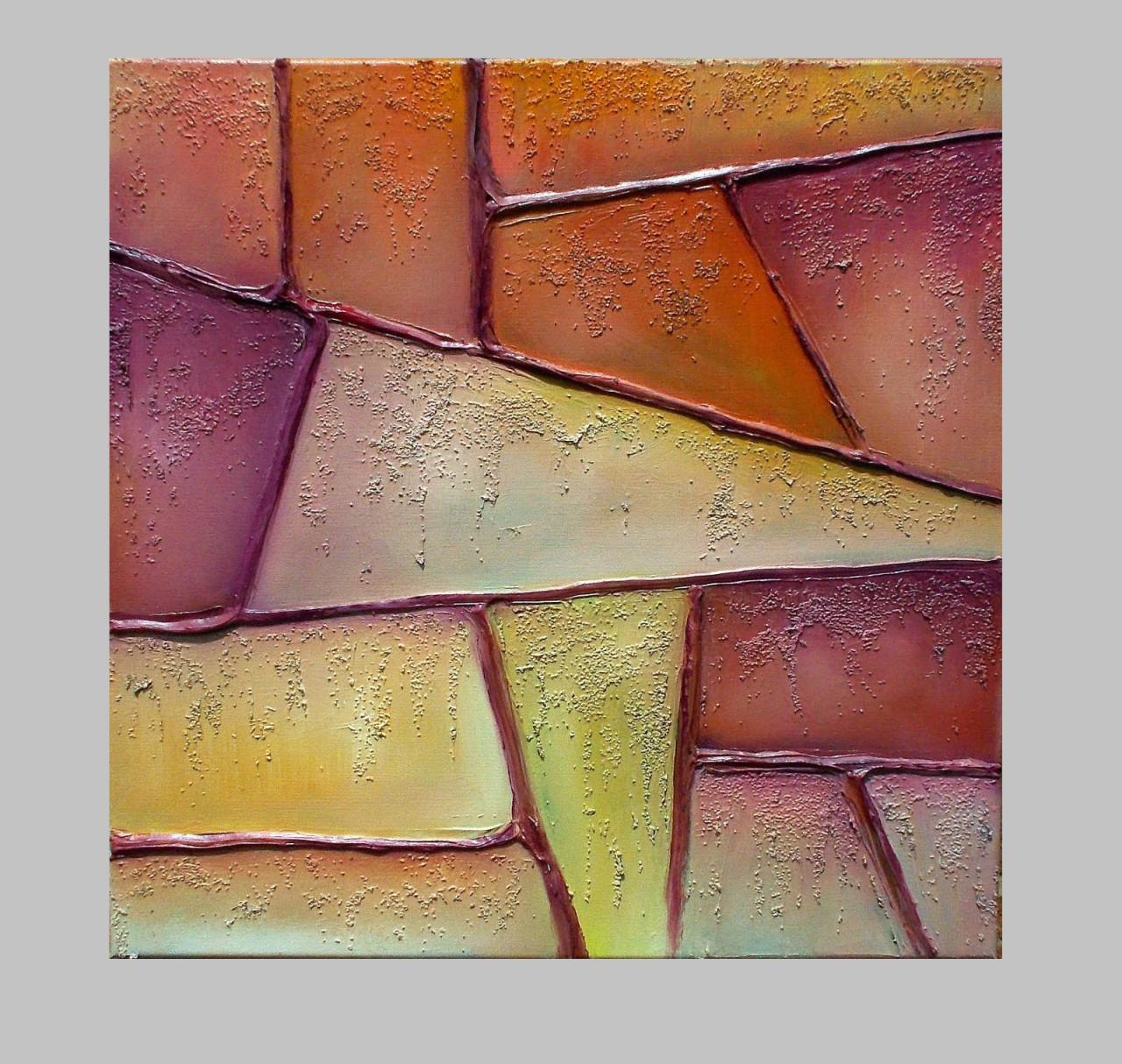 " Brics " Acrylschilderij op canvasdoek , afmeting 50 cm x 50 cm