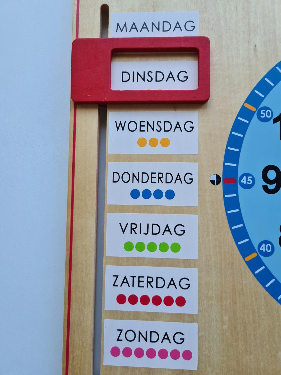 Goula educatieve houten kalender klok , voor tijd, seizoenen en datum