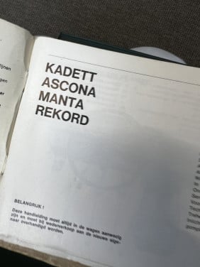 Opel Manta Ascona Kadett Rekord