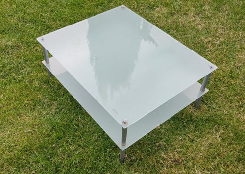 Salontafel 60x49x25 cm gehard glas transparant - Gratis