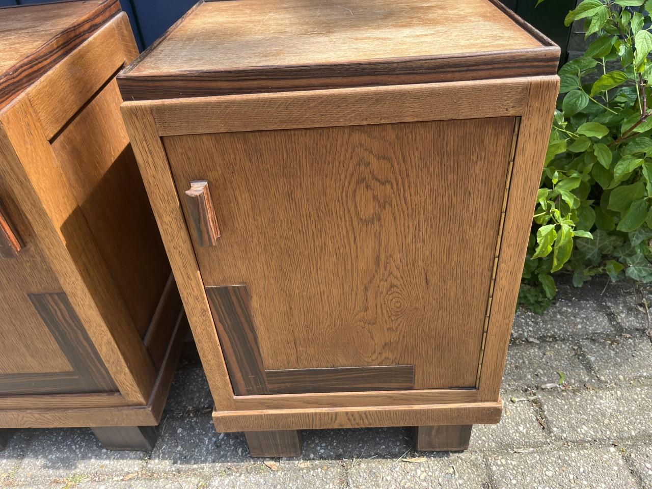 2 Antieke nachtkastjes Art Deco stijl