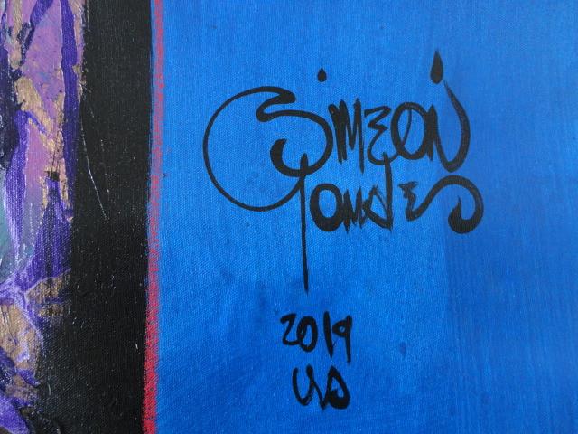 "Vestida en Rosa Andino” Acrylschilderij van Simeon Gonzales 150 x 120 cm