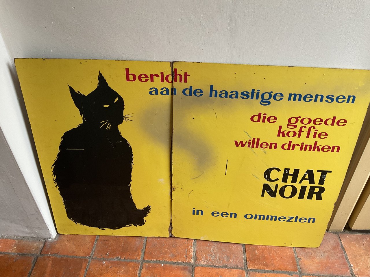 Chat Noir koffie reclamebord