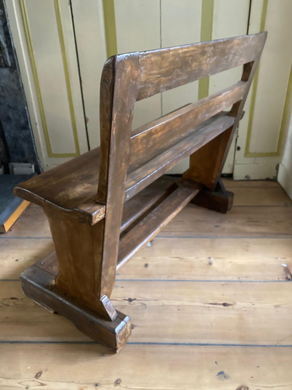 Antiek oud schoolbankje / halbankje hout