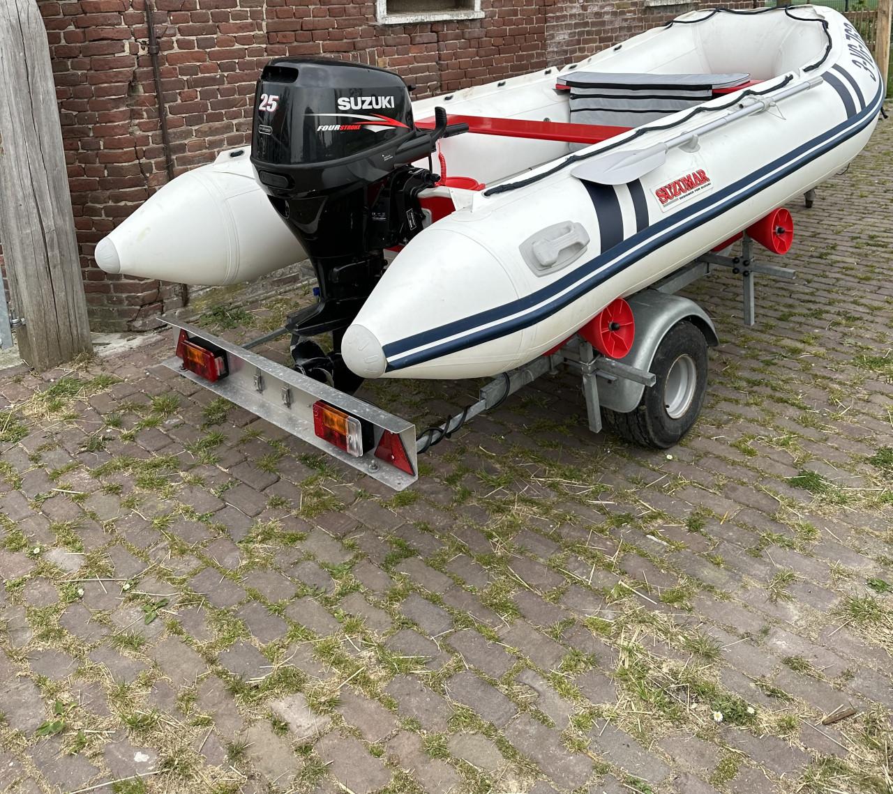 Suzumar 390 + Suzuki 25PK Vtwin & trailer