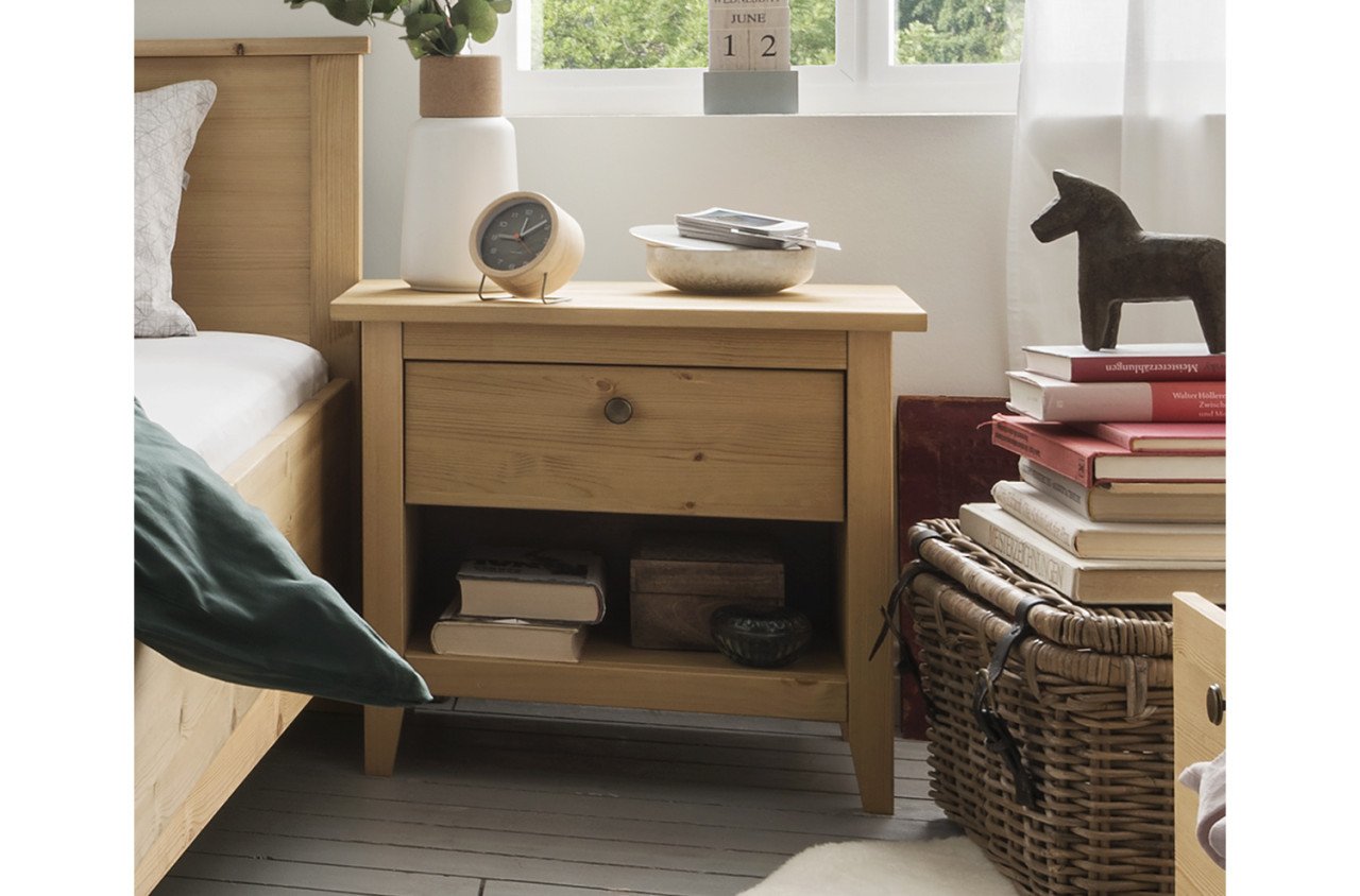 Tweepersoons bed Massief grenen hout. Puur natuur of Wit