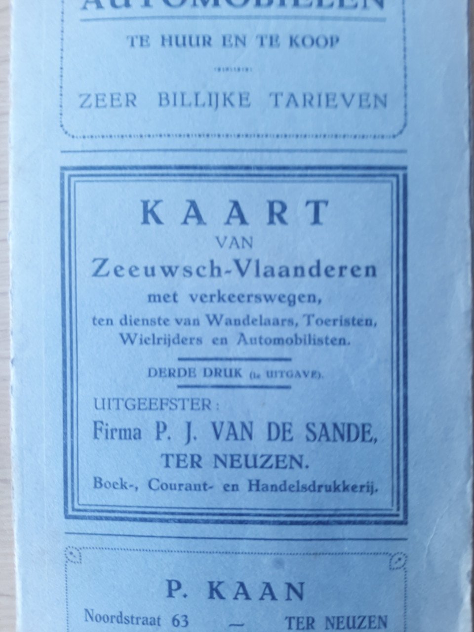 Kaart van Zeeuwsch-Vlaanderen uit 1926