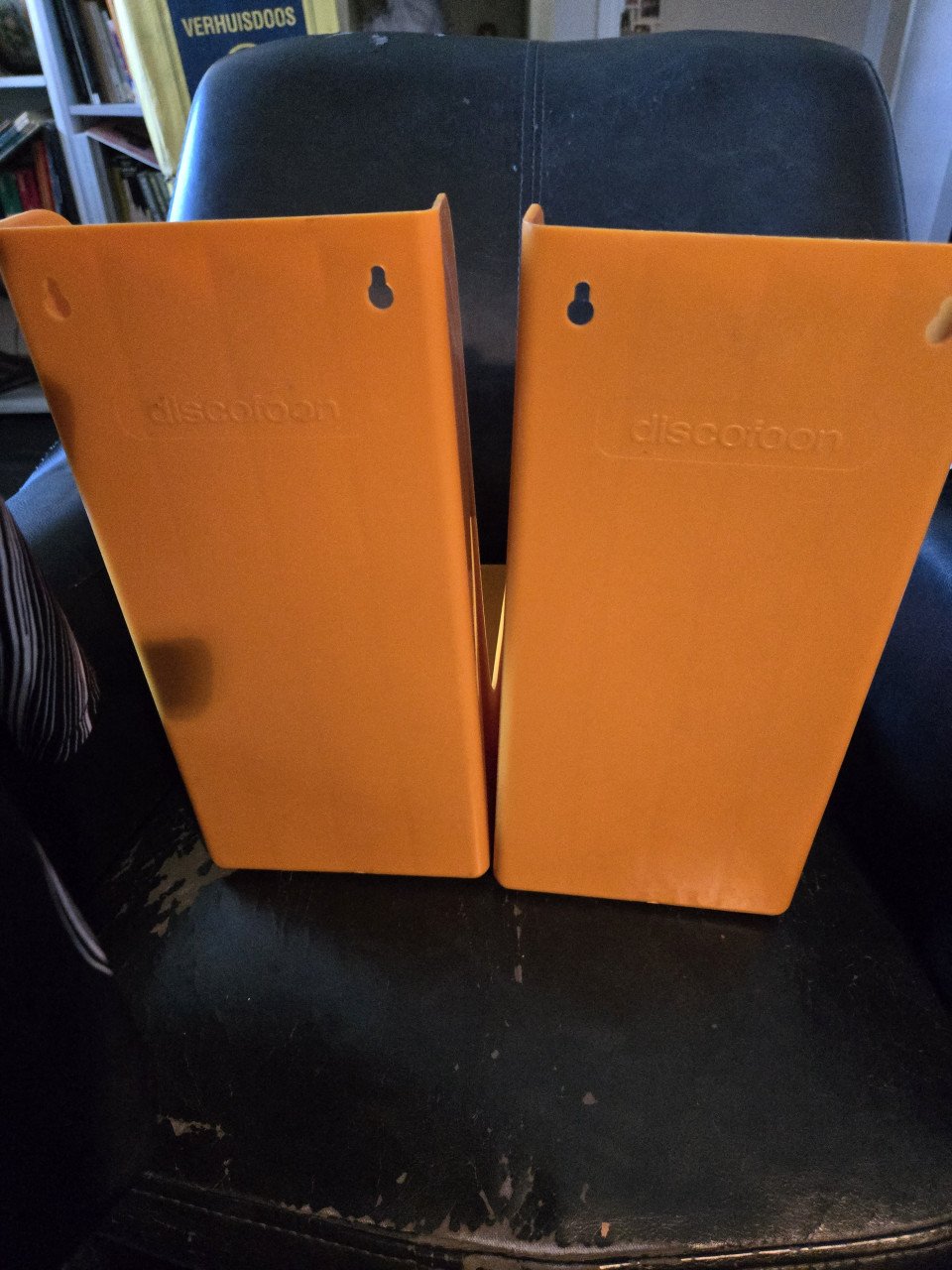 LP/vinyl houders Discofoon 2 stuks oranje 70's Helemaal gaaf