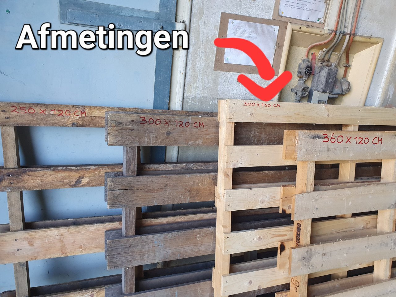 4 Super grote pallets/vlonders/brandhout.