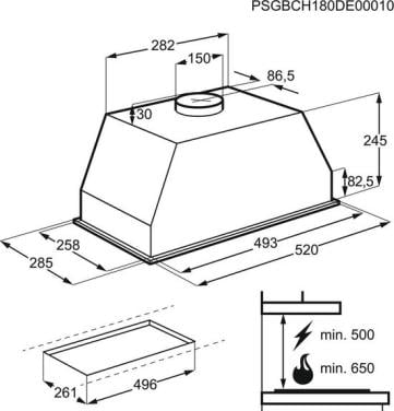 AEG DGB2531M 5000 Extractor - Inbouw Afzuigkap - RVS - Afzuigunit (nieuw)