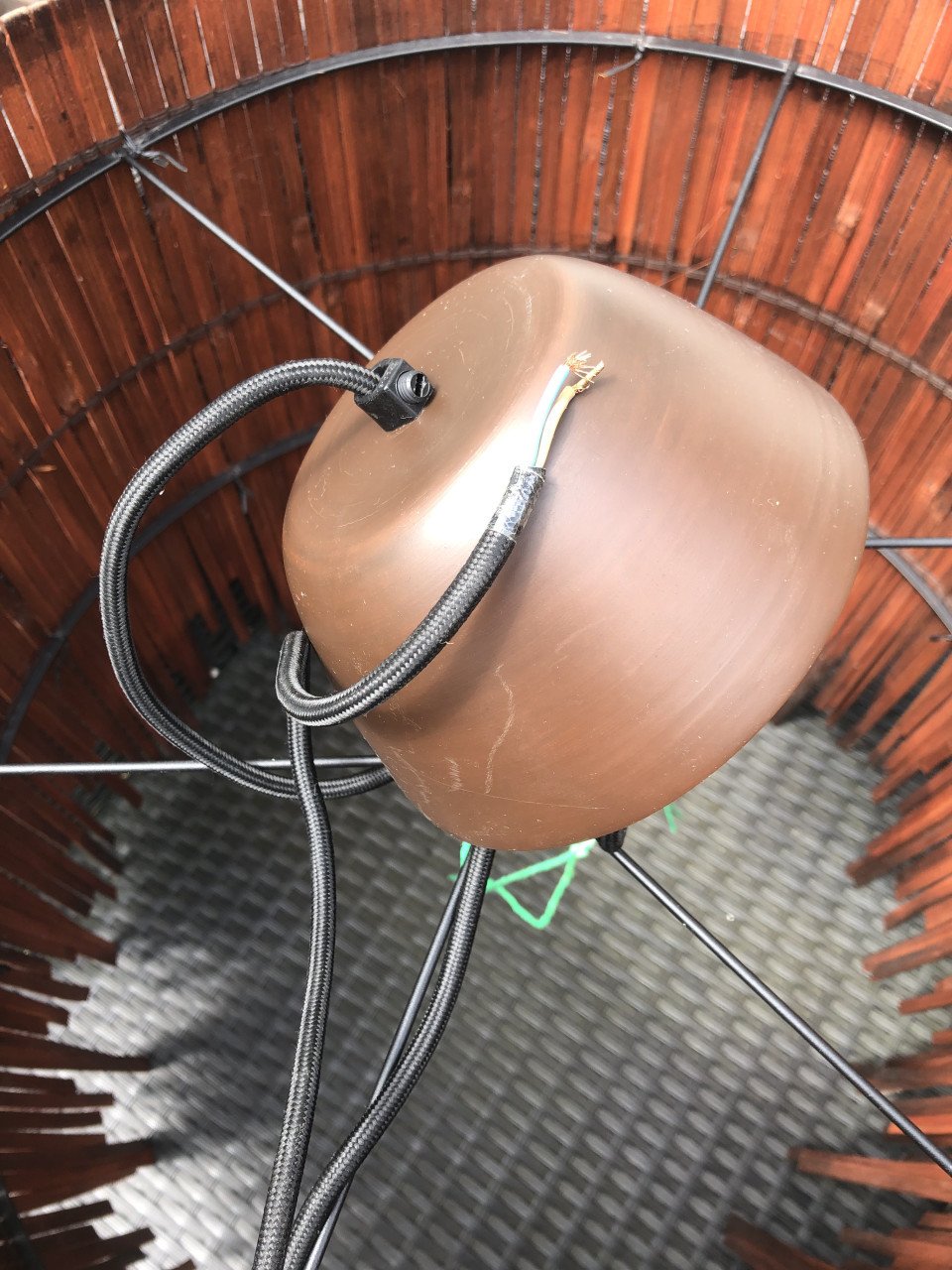 Bruine houten hanglamp!