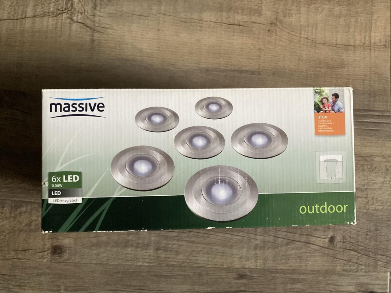 6x Massive LED Grondspots voor buiten (nieuw in verpakking!)