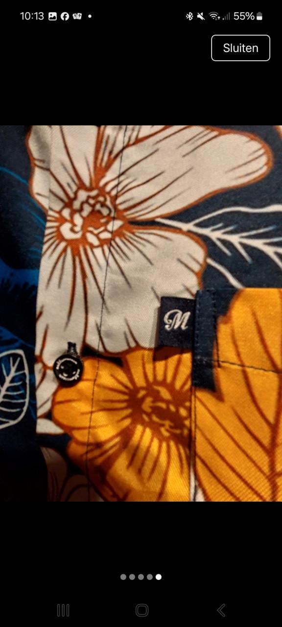 Nieuwe heren hawaii blouse mt xxxl marine /geel gebloemd