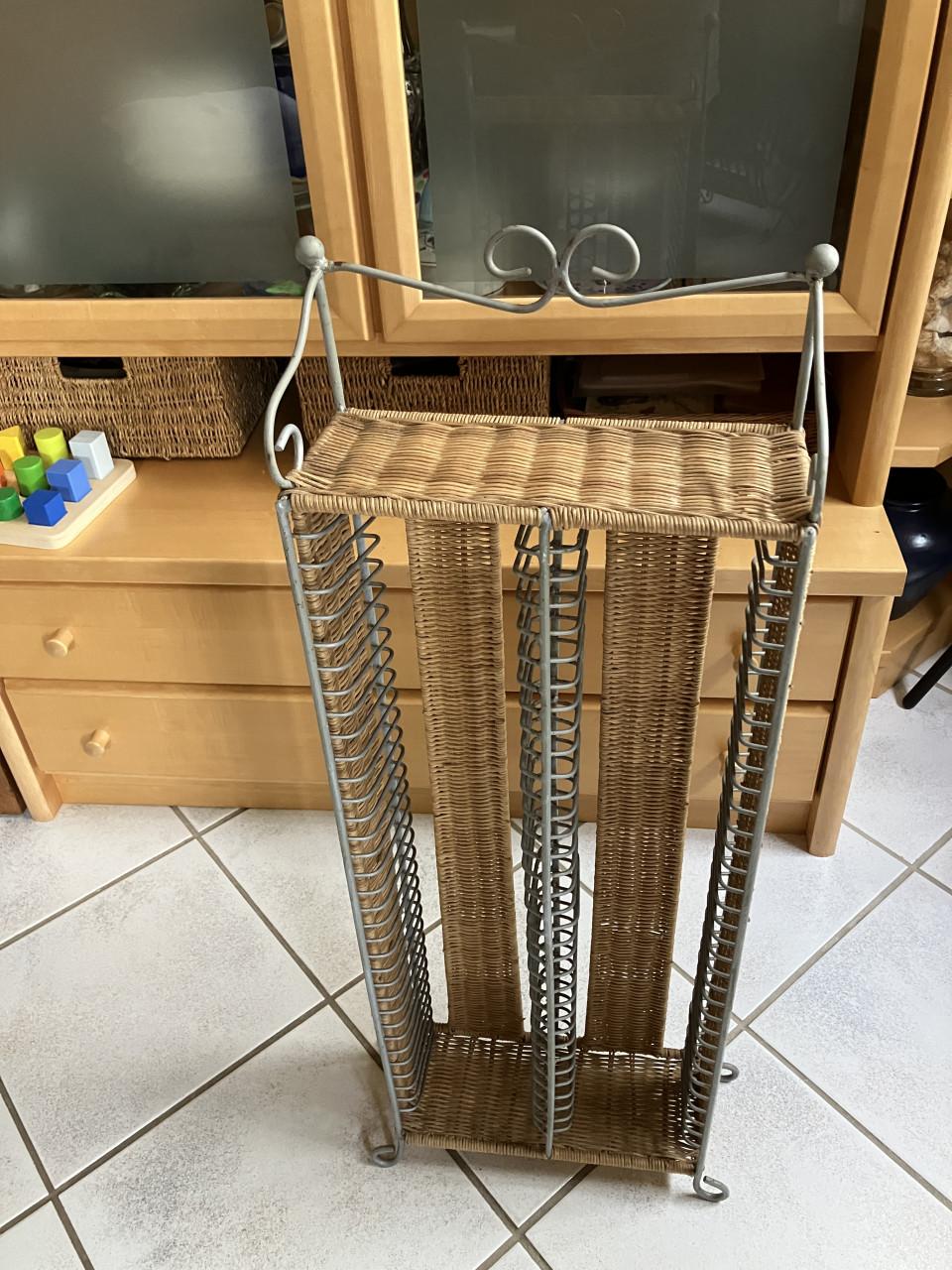 Vintage rotan / rieten CD-toren