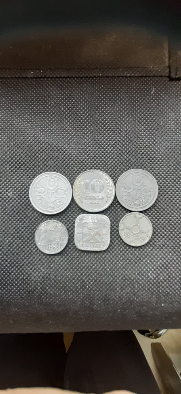 Oorlogs geld zink 6 stuks