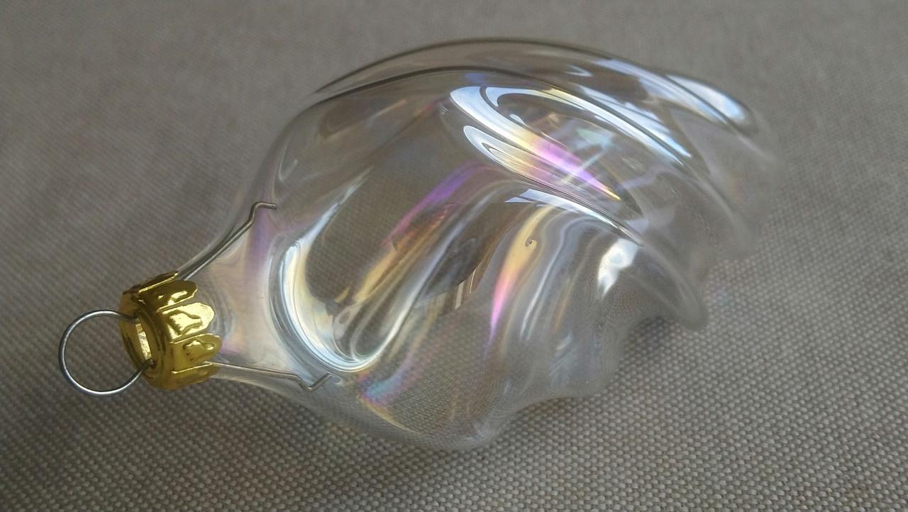 Kerstbal glas pegel gedraaid 12 cm