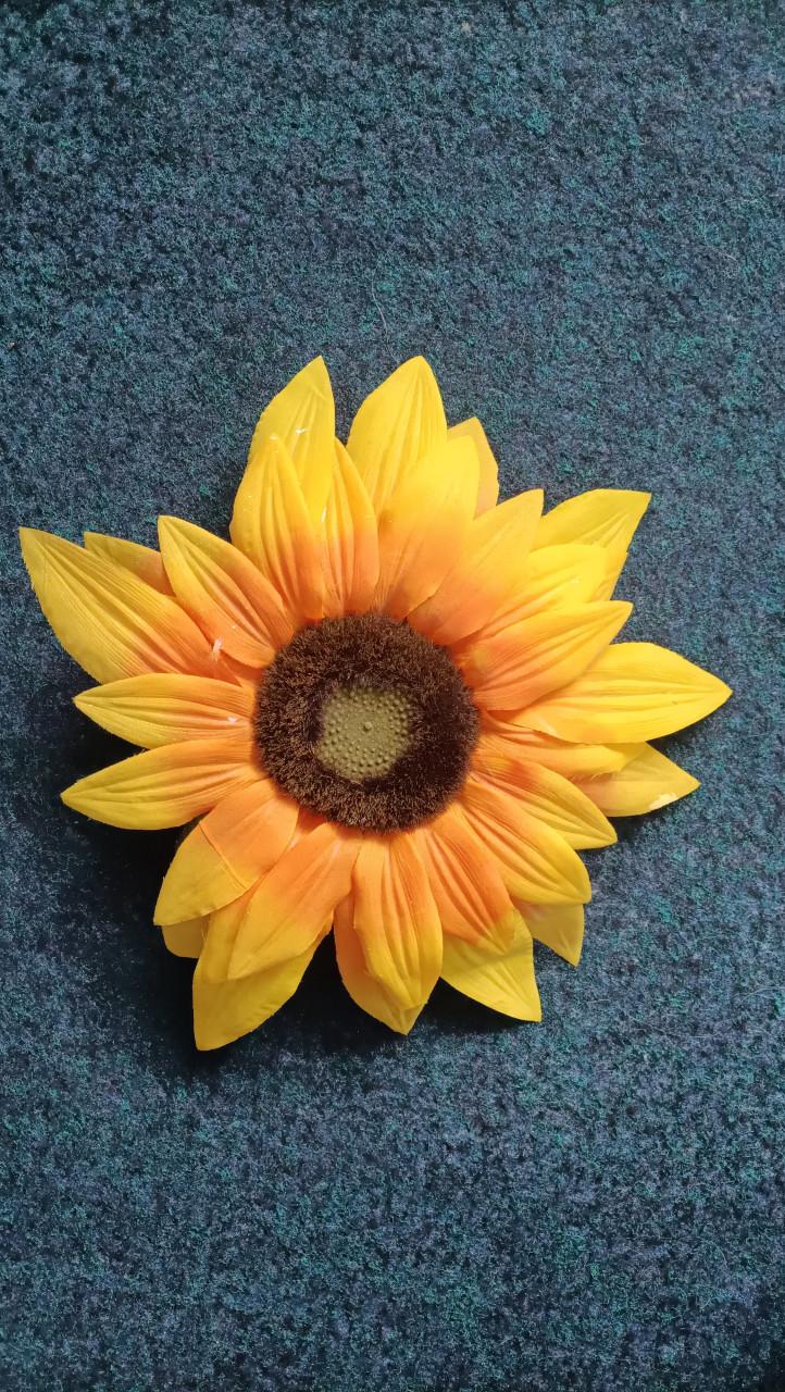 Zonnebloem met zuignap om binnen aan een gladde muur of spiegel te plakken.