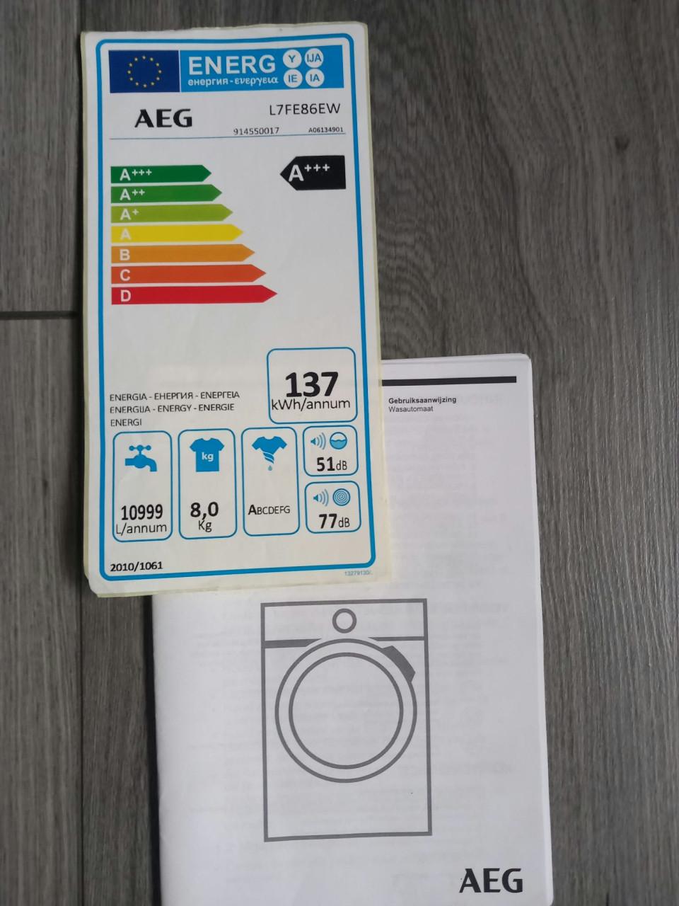 AEG wasmachine lavamat 7000series Prosteam Technology A+++
