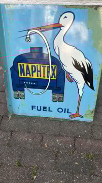 Vintage reclamebord Naphtex oil
