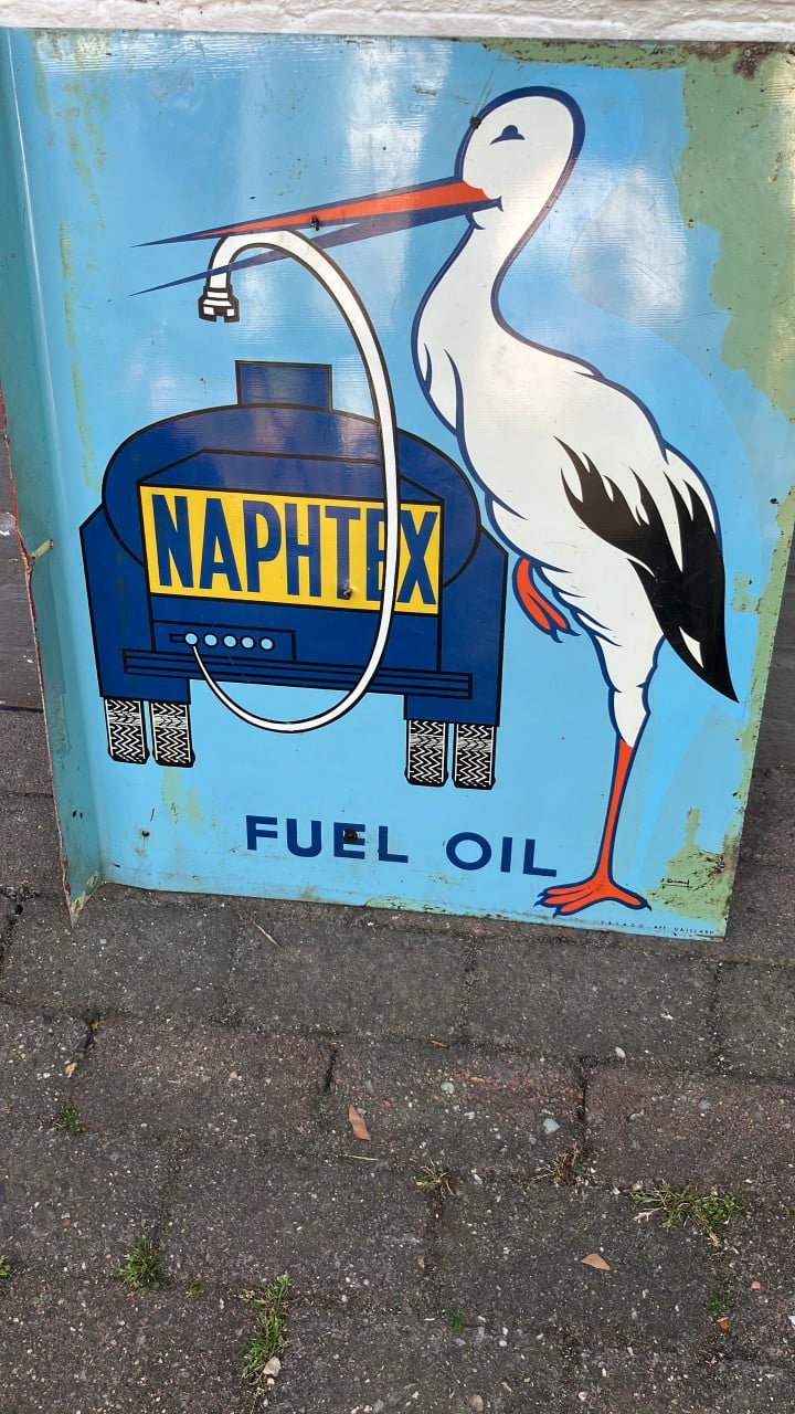 Vintage reclamebord Naphtex oil