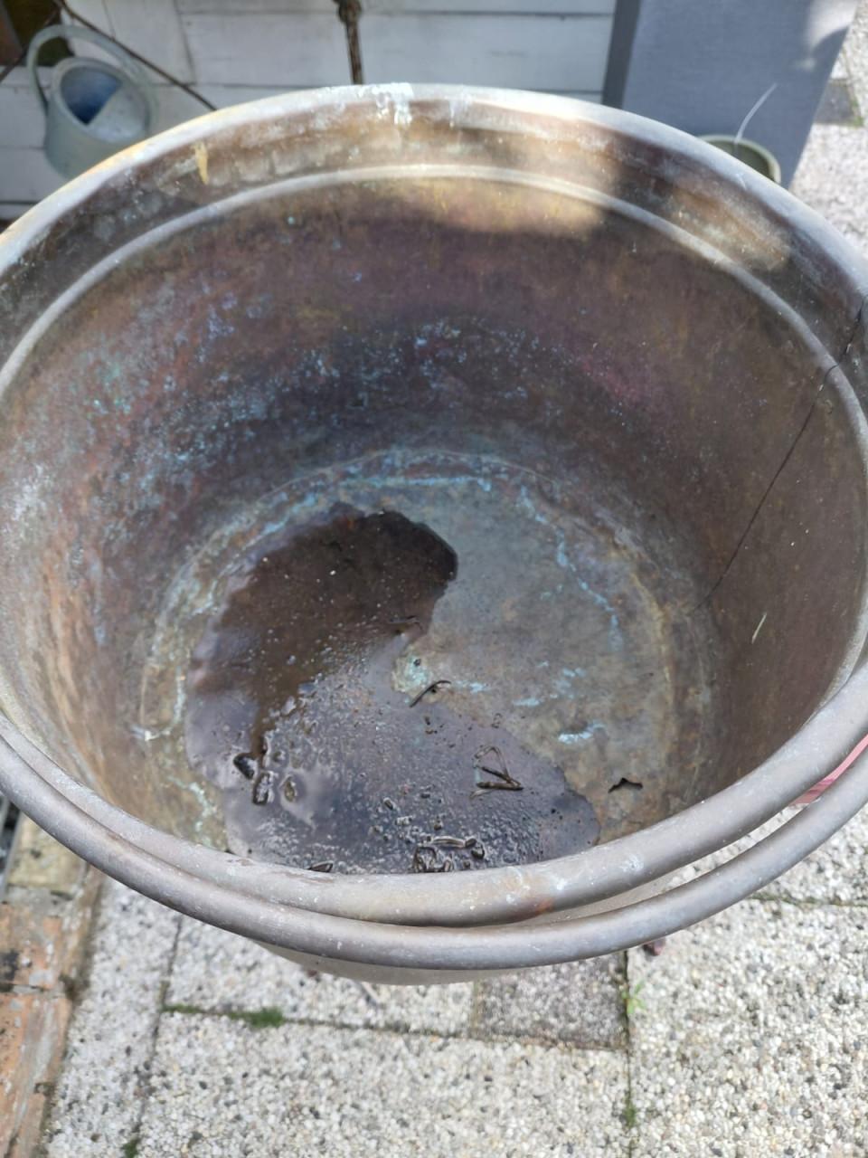Zware rood koperen ketel