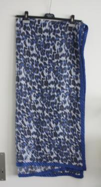 Sjaal blauw wit zwart gevlek