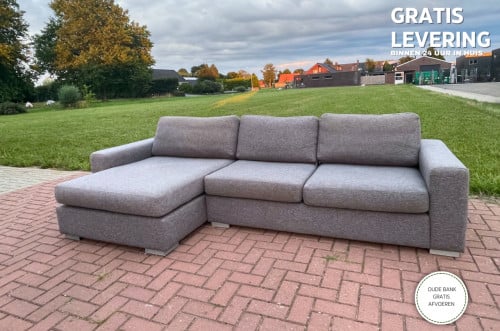 GRATIS LEVERING HEEL NL N-joy Grijs Stoffen Hoekbank