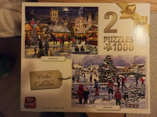 2 puzzels met wintertafereel