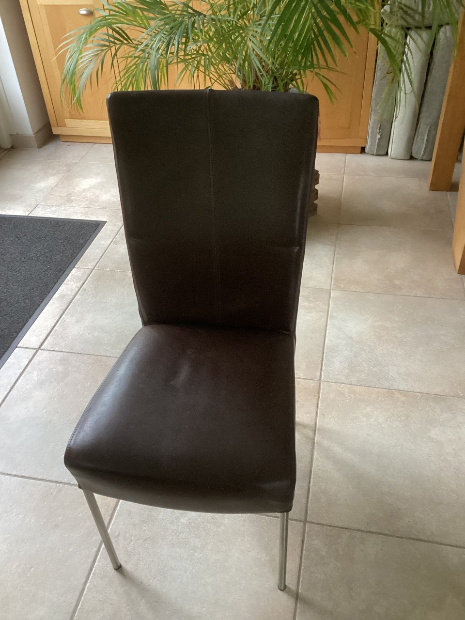 6 Leren Eetkamerstoelen