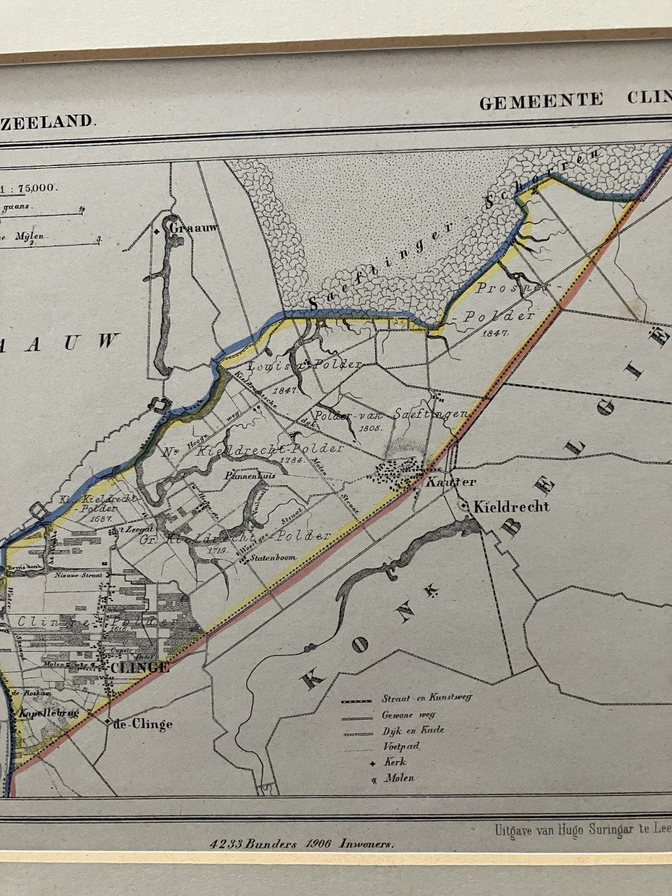 Topografische kaart gemeente Clinge