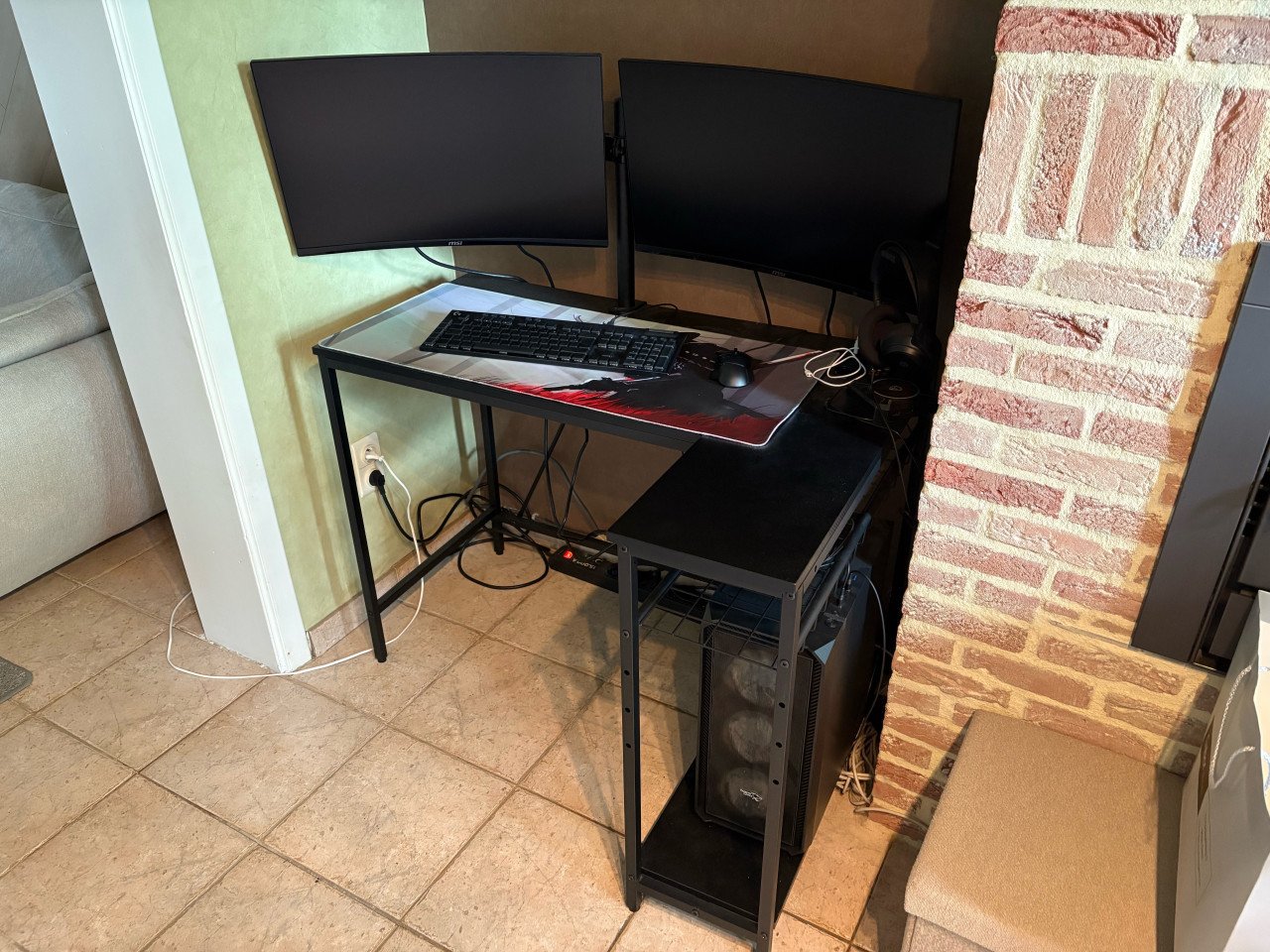 Zwart bureau 107x76x80 cm