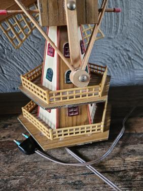 Decoratieve vintage Windmolen met verlichting en muziekdoos