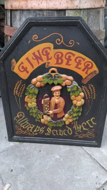 Houten wandbord, fine beer. 50 x 61 cm. Voor mancave,  thuis bar