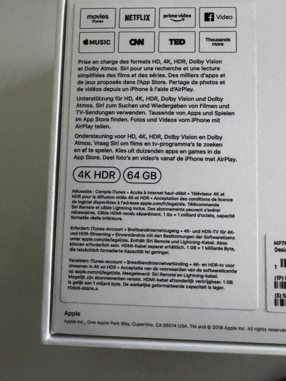 Apple TV 4K 64GB compleet in doos