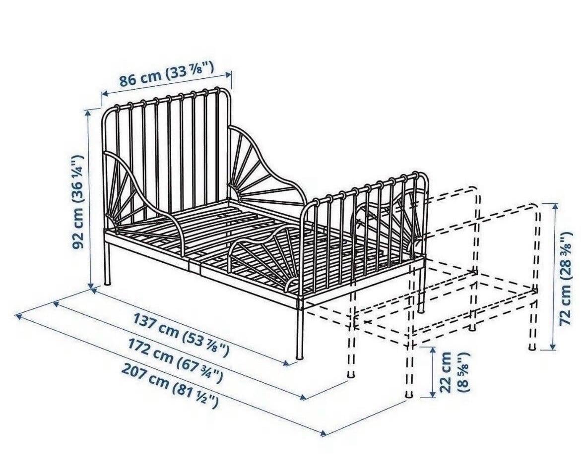 Ikea zwart minnen meegroeibed