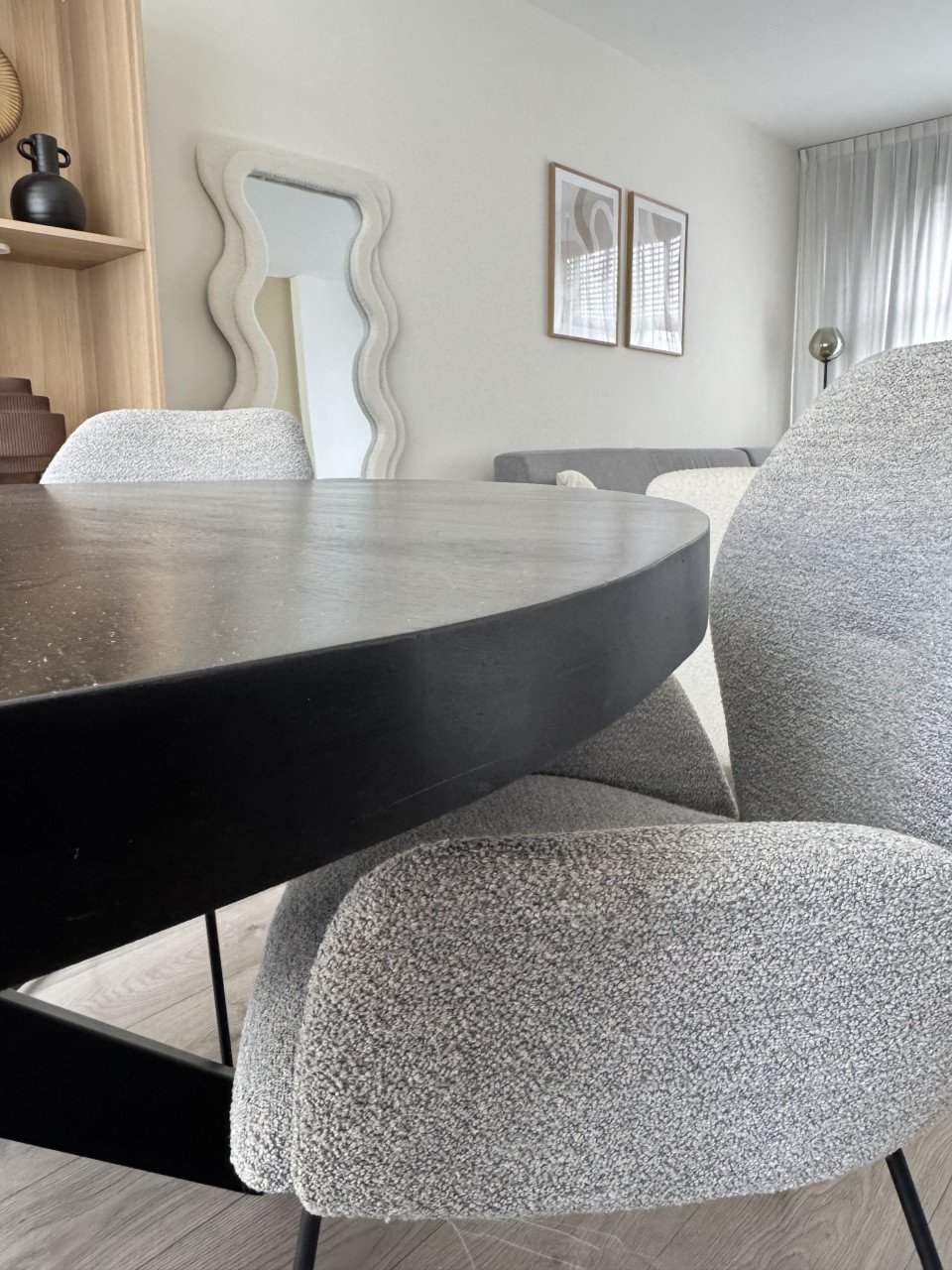 Eettafel rond zwart mangohout 130cm