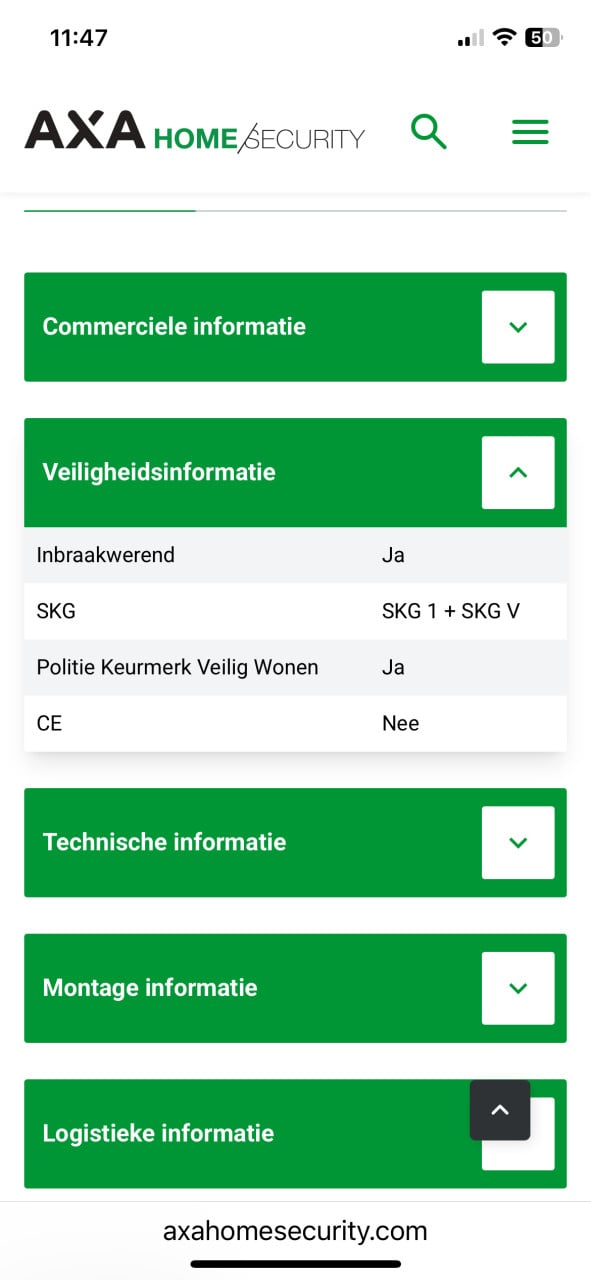 Nieuwe AXA deur beveiliging strip M3 20-25