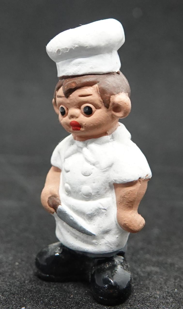 Santon Le petit chef kok terracotta mini 5,2 x 2,2 cm handgeschilderd