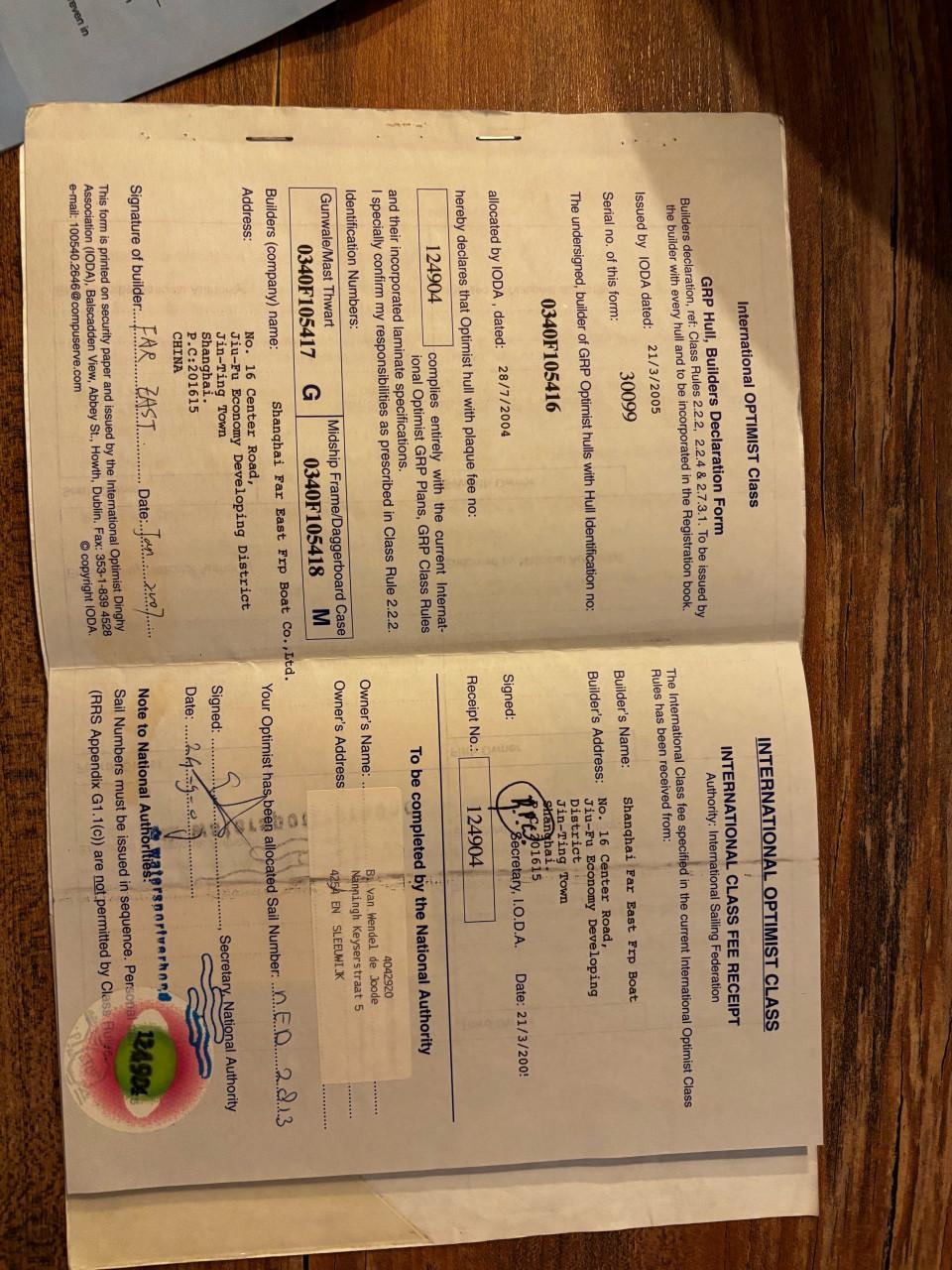 Wedstrijd optimist met meetbrief