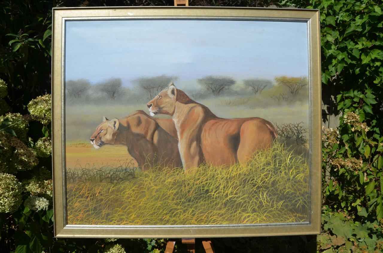 Prachtig acrylverf Wycliffe Ndwiga Keniaans kunstenaar