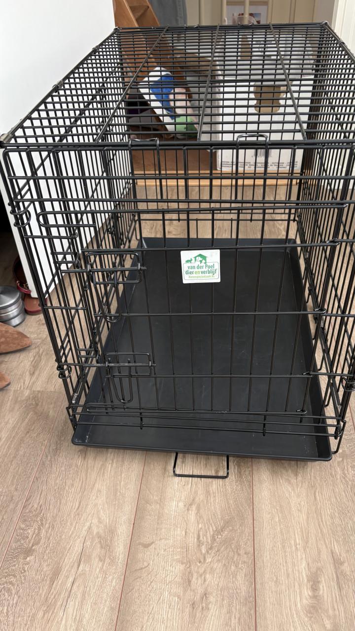 Zwarte hondenbench maat M