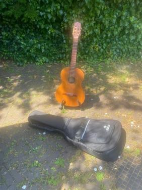 Gitaar met hoes en standaard