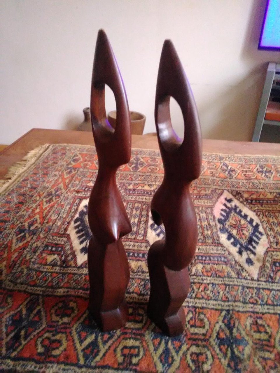 Afrkaanse beeldjes, man en vrouw, hardhout