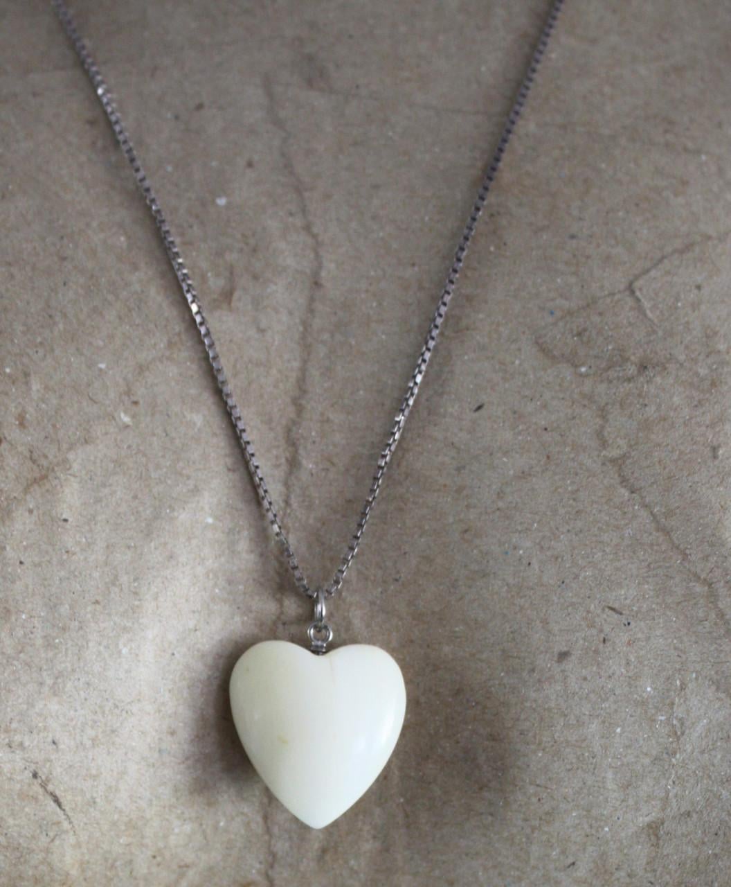 Zilveren ketting met hanger hart