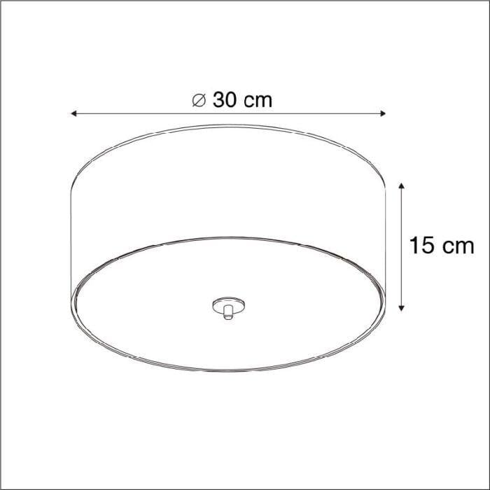 Ronde plafondlamp rood, 2x - QAZQA