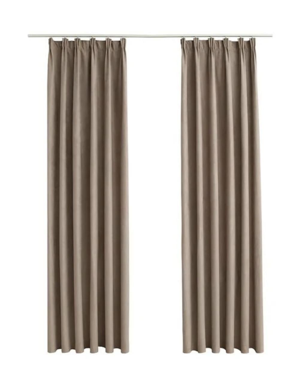 2 X Nieuwe gordijnen met haken / 225 x 140 / Taupe