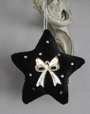 Zwarte stoffern ster hanger