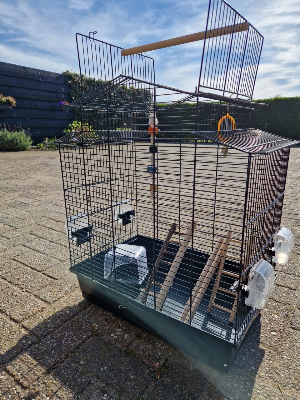 Nette vogelkooi met bovenopening - inclusief accessoires