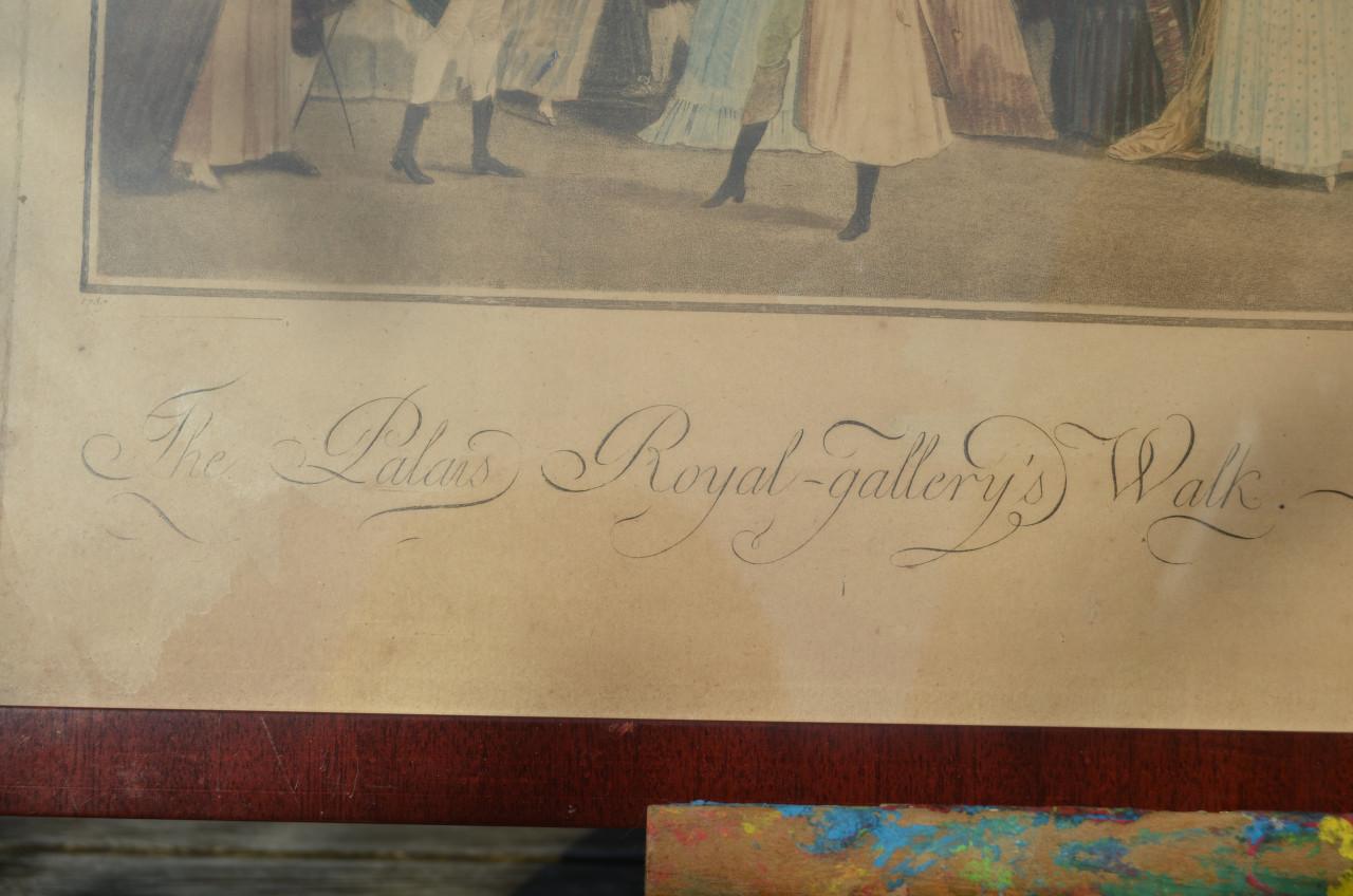 Franse gravure/ets 'The Palais Royal Gallery's Walk' 1787
