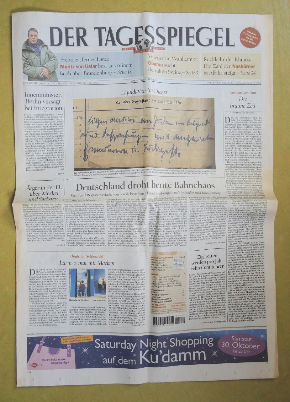 Der Tagesspiegel - 26 Oktober 2010